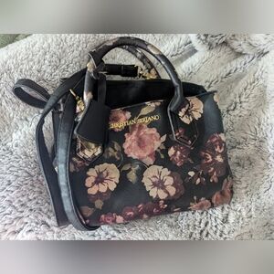 Christian Siriano Black Floral Handbag